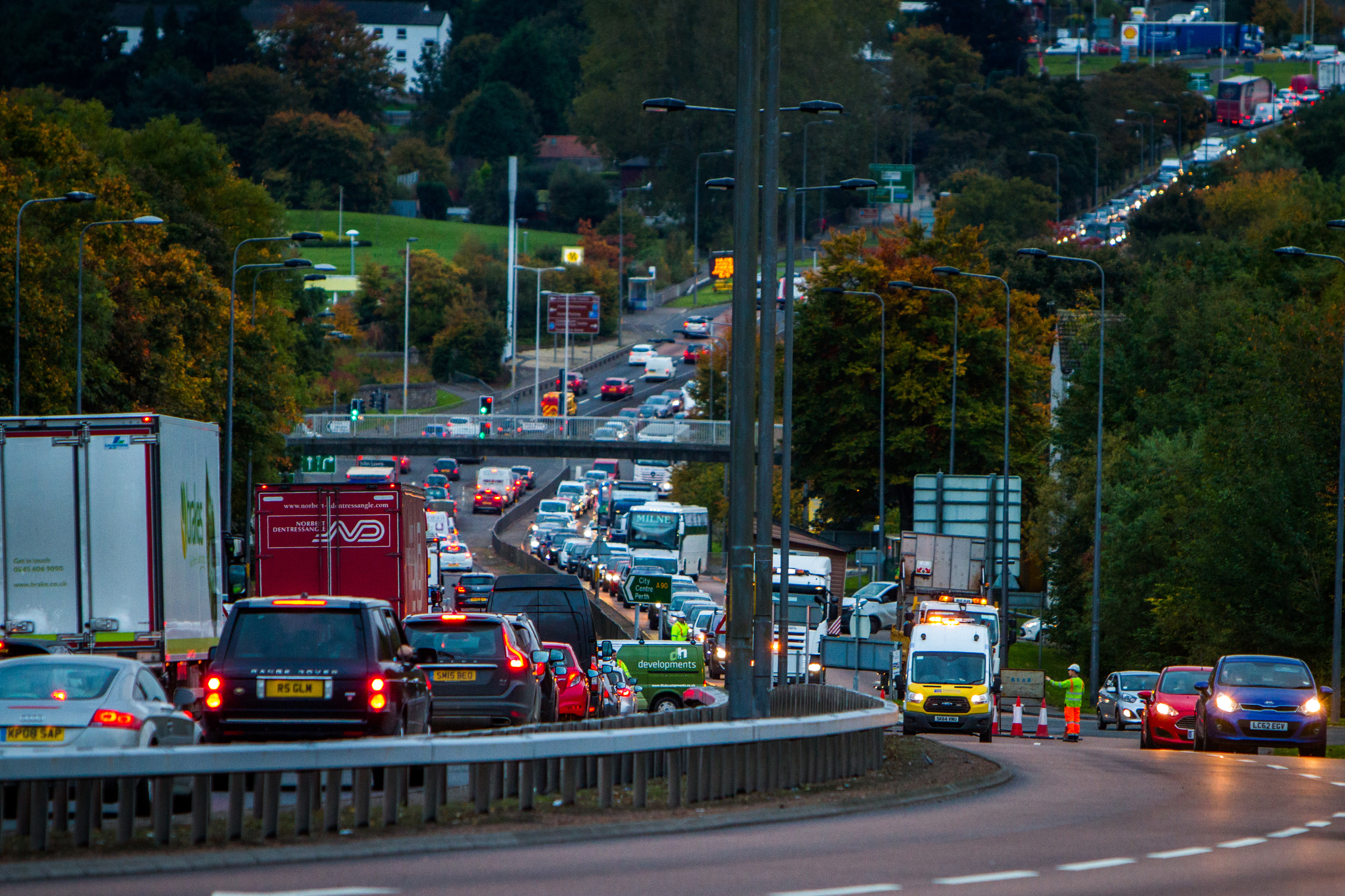 Traffic queuing following the fatal accident