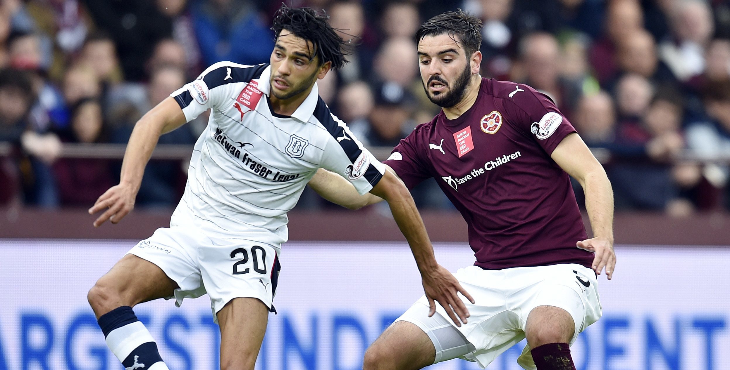 Action from the game at Tynecastle.
