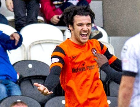 Scott Fraser celebrates a goal against St Mirren.