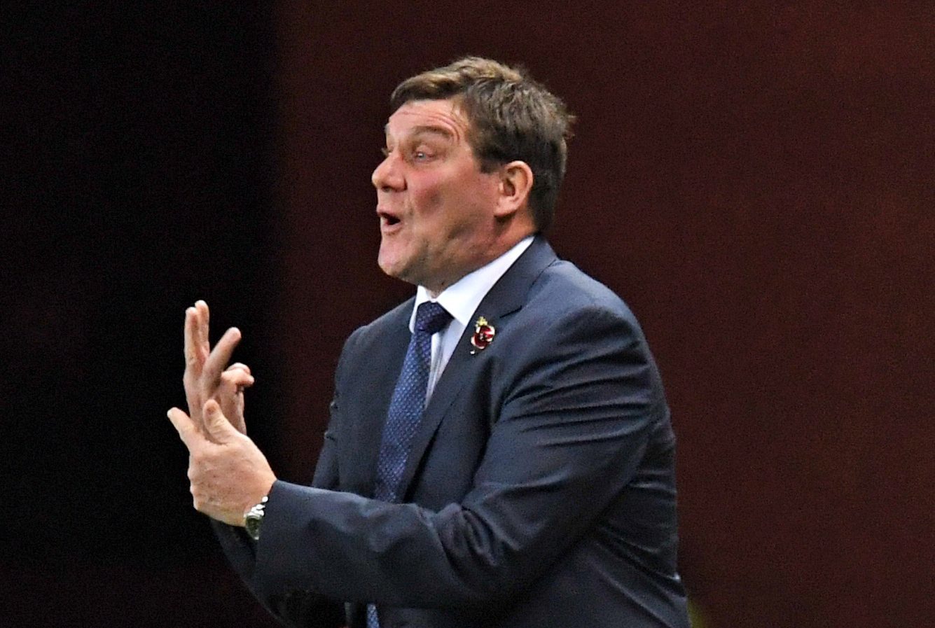 Tommy Wright wearing a poppy during a match against Rangers last week.