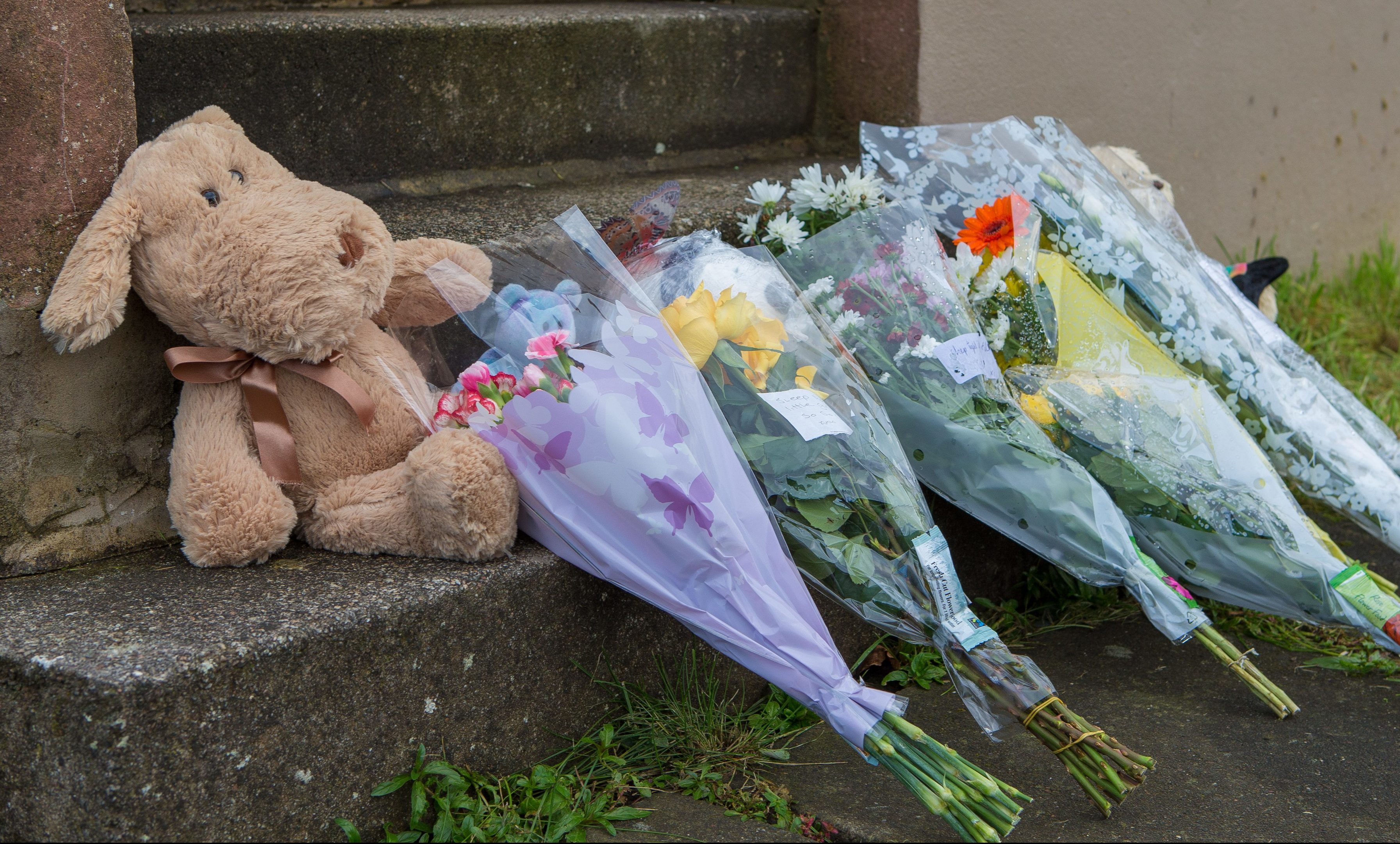 Tributes left on the doorstep.