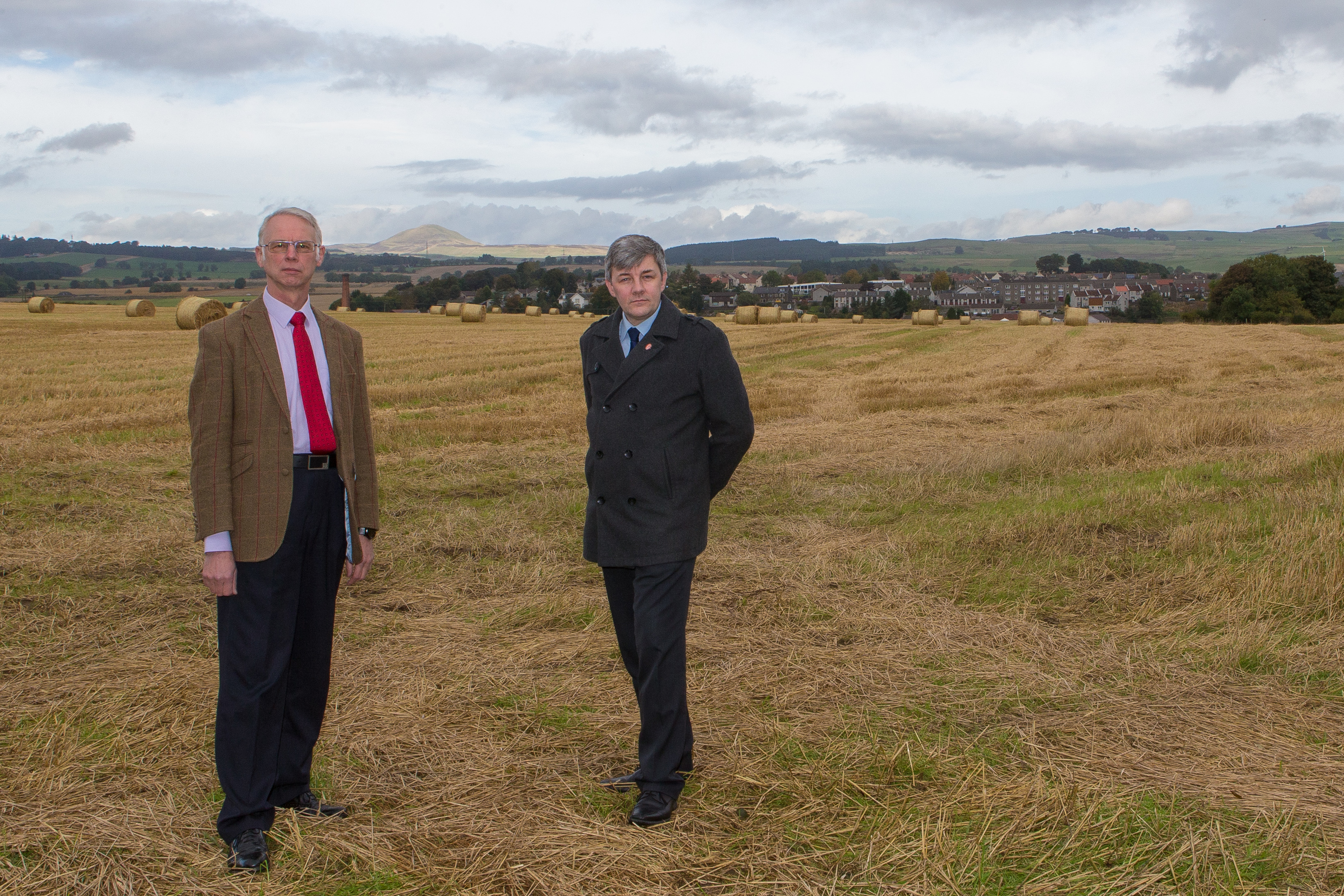 Cllr John Wincott and Cllr Altany Craik at the proposed site for the Milldean Housing Project which was declined.