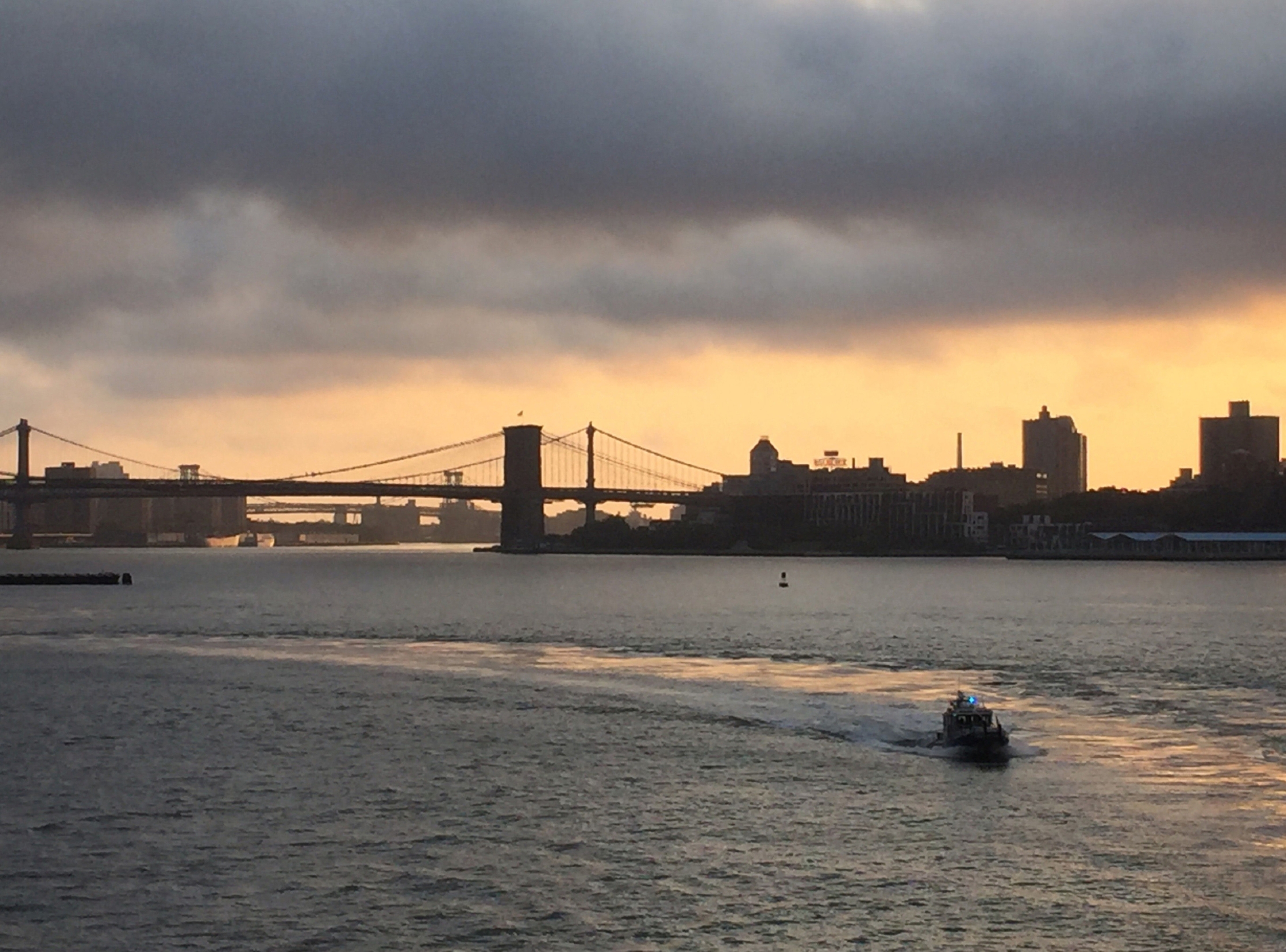 Dawn on the Hudson River.