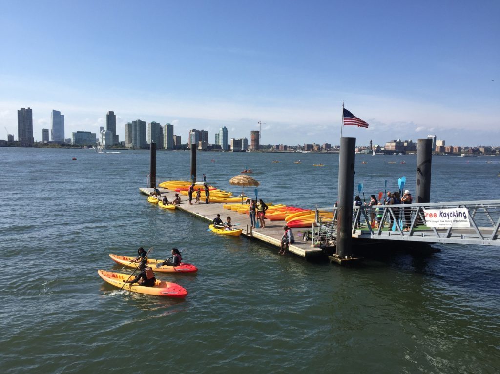 Kayaking on the Hudson River. 