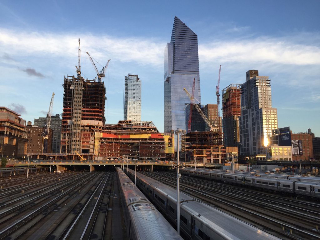 The High Line overlooking rail yards. 