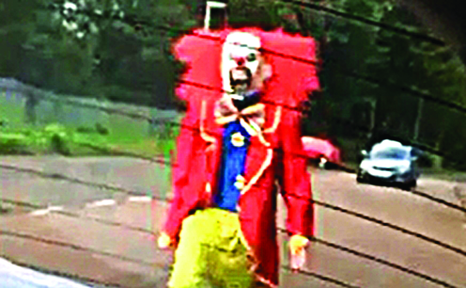The killer clown plague has come to Tayside, with a woman in Perth the latest to be targeted by a masked individual, such as this clown spotted in Dundee.