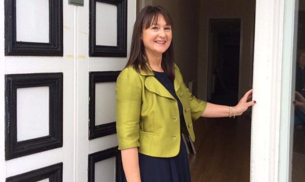 Head teacher Mrs McInally at the shop in Gray Street, Broughty Ferry.