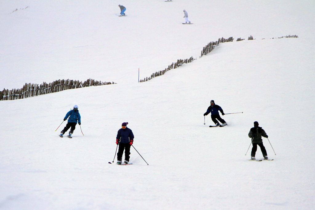 Glenshee, 2014. Skiers enjoy the fresh snow.