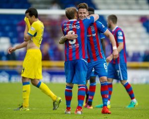 Inverness celebrate their win against Saints earlier this season.
