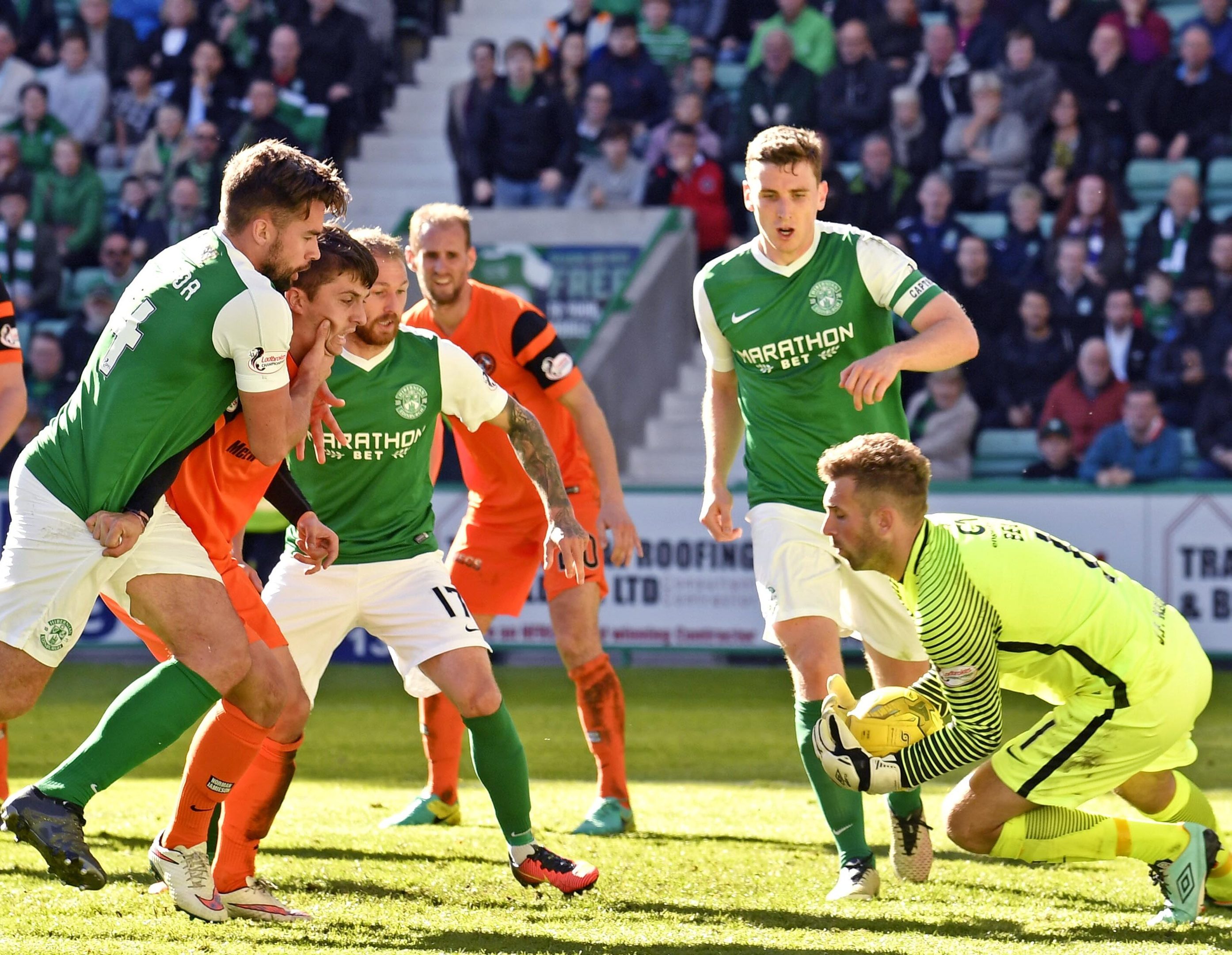 Action from the Hibs game at Easter Road.