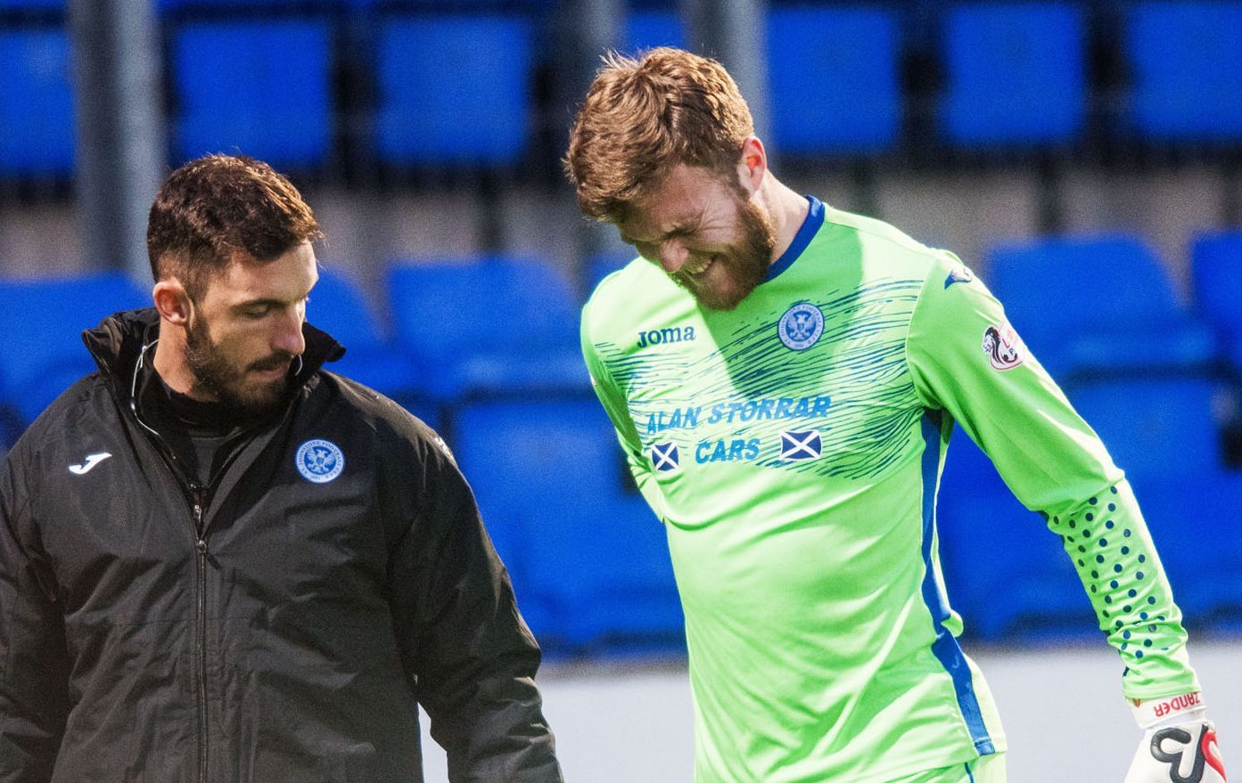 Zander Clark leaves the pitch on Saturday.