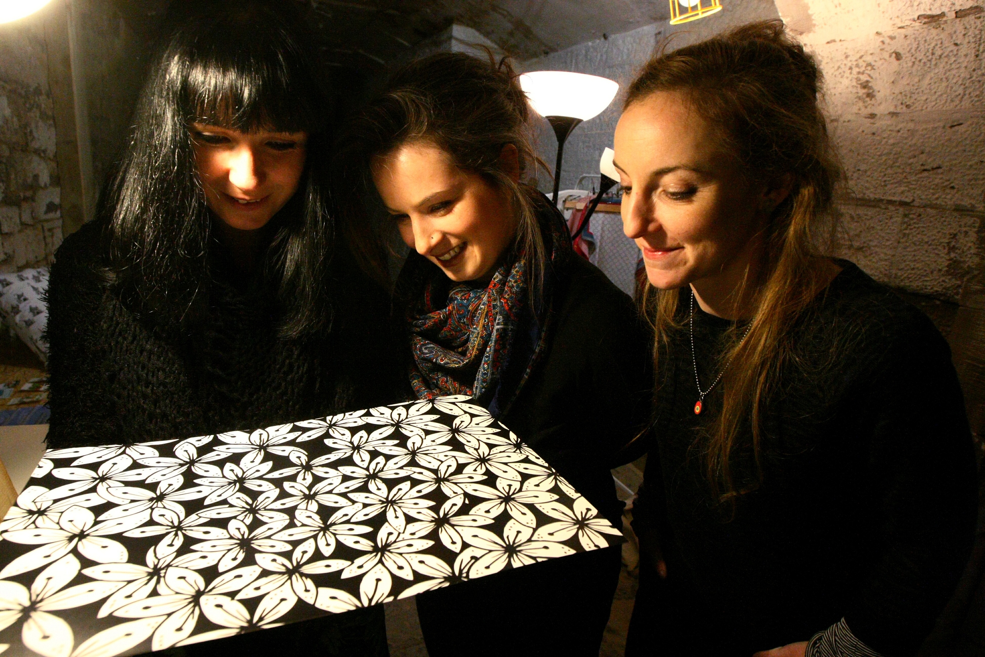 Suzanne Scott, Joanne MacFadyen and Islay Spalding in their pop-up shop in the Old Flour Mill in Dundee.