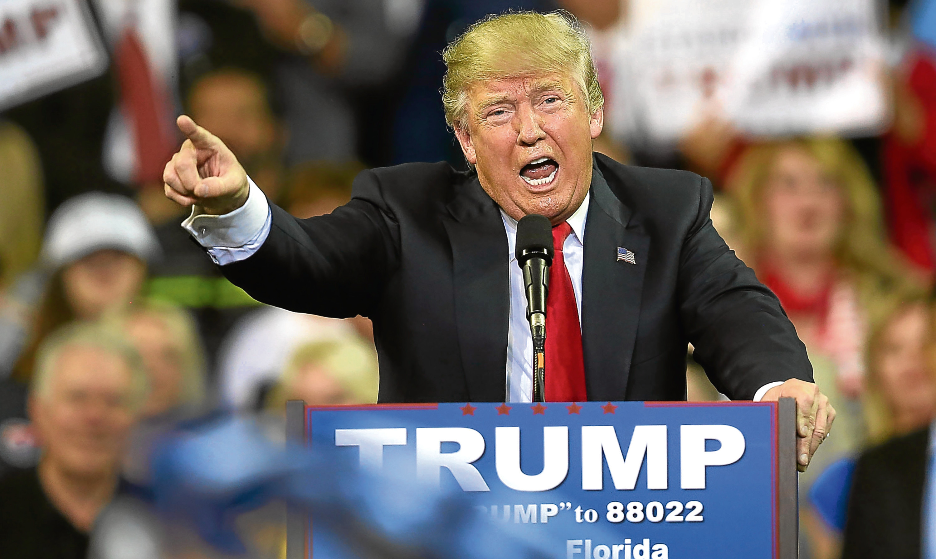Donald Trump on the campaign trail in Orlando, Florida.