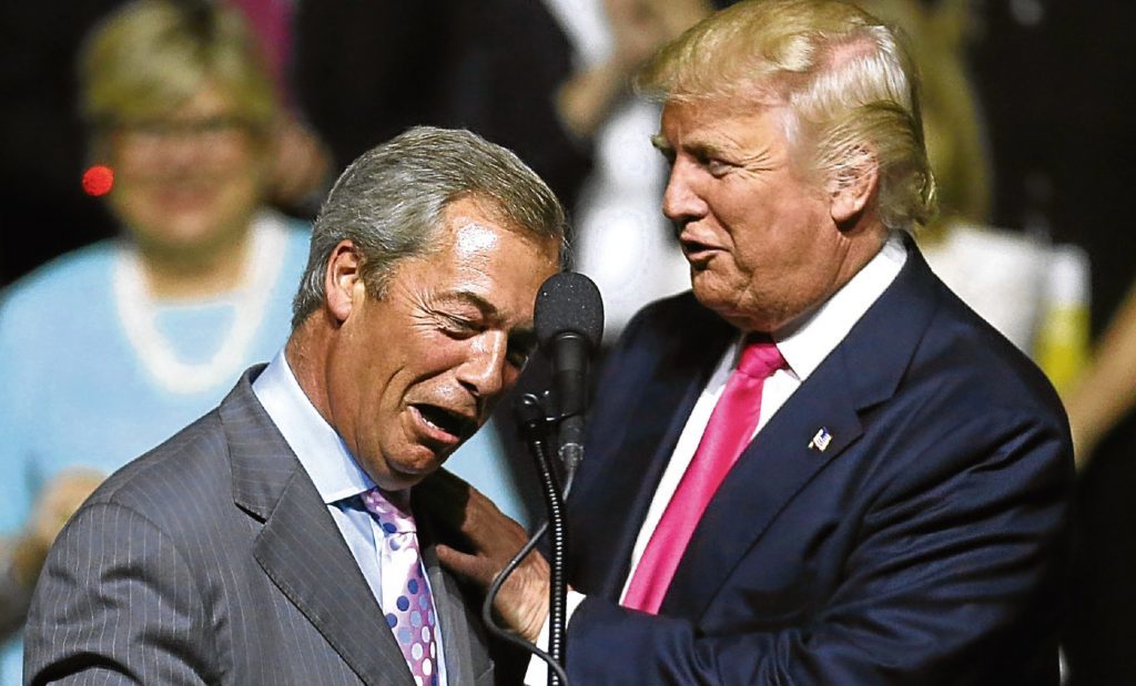Nigel Farage spoke at a Donald Trump campaign event leading up to the Presidential election.
