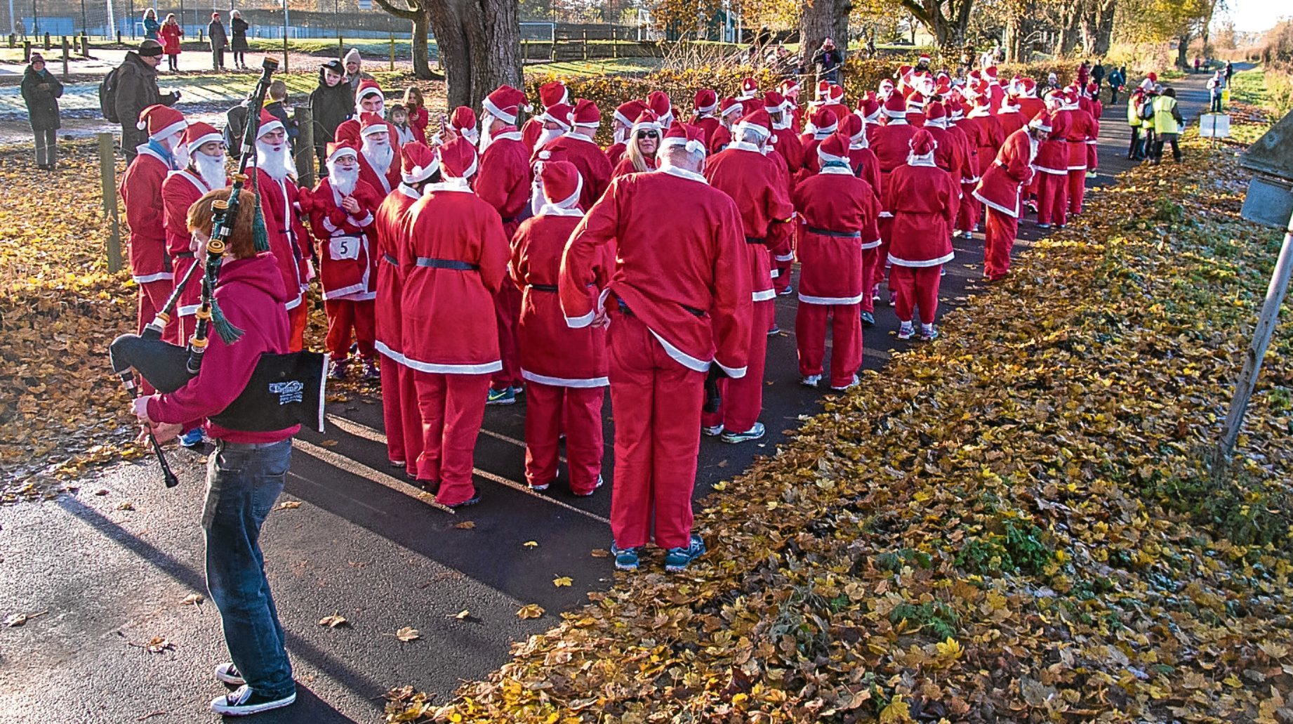 The Santas were out in full force in Cupar's Duffus Park.