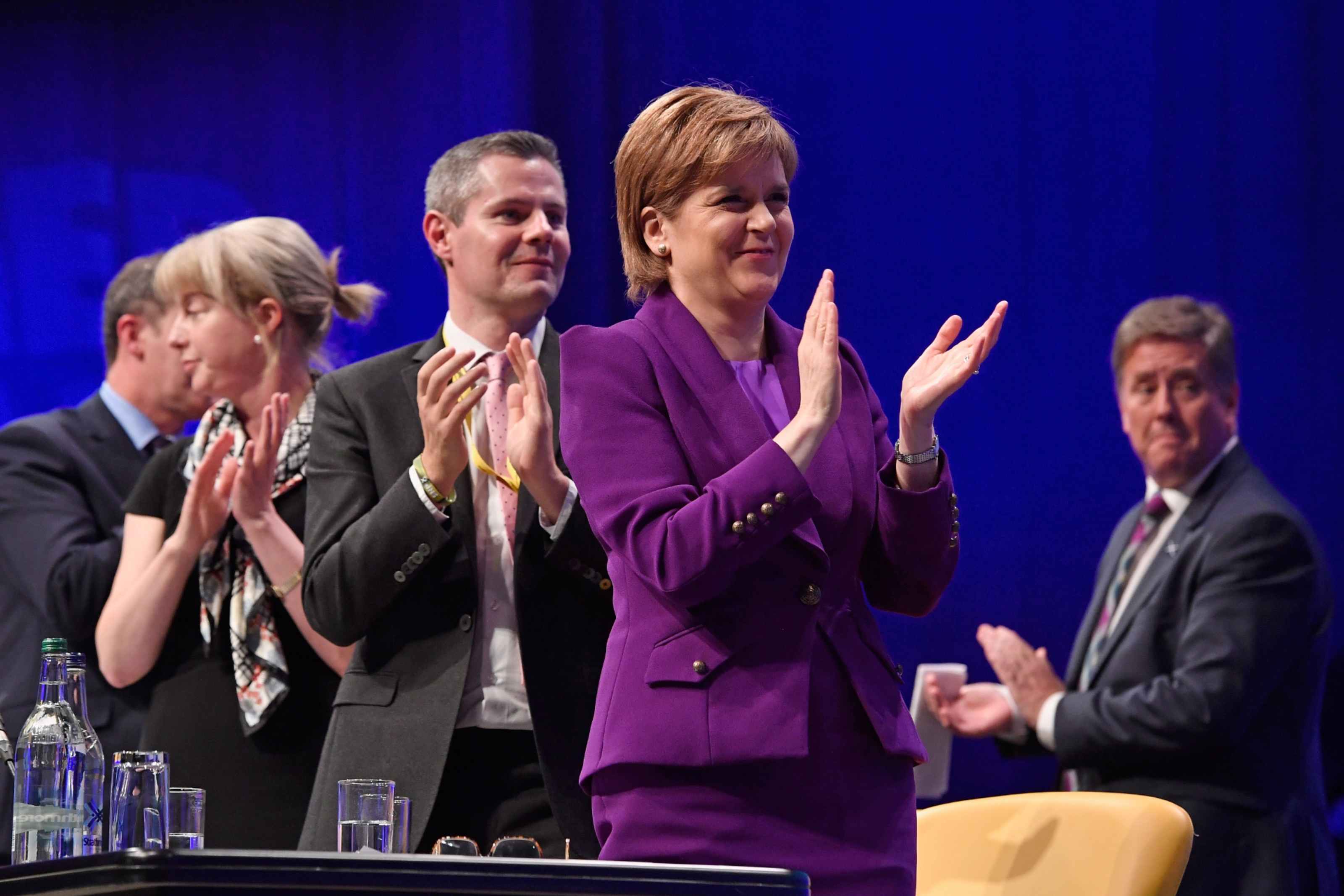 First Minister Nicola Sturgeon at the SNP autumn conference at which she announced the start of consultations for a second Scottish independence referendum.