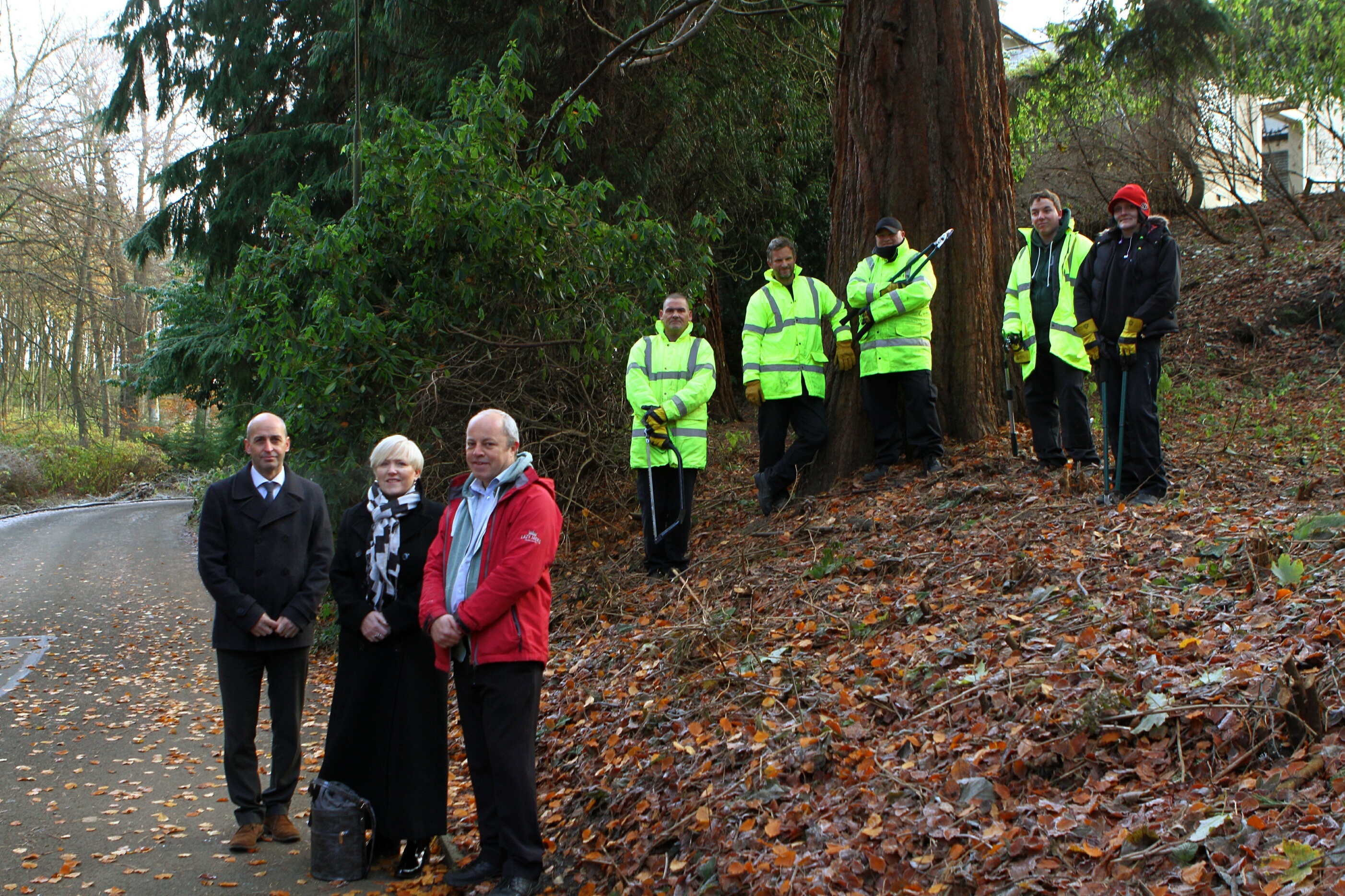 From left Andy Brown and Lucinda McAllister, of Fife Council, Duncan Mitchell, of FEAT with squad members Alan Pratt, Martin McDonald, Hamish Knox, Andrew Adams and Connie Thomson