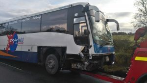 The damaged Stagecoach bus.