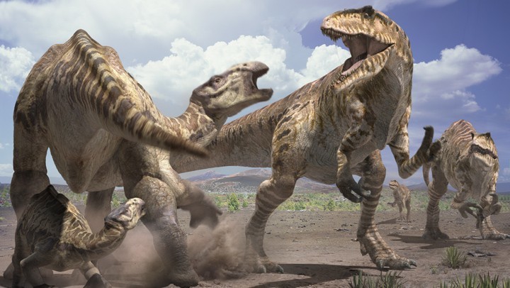 Artist impression of dinosaurs