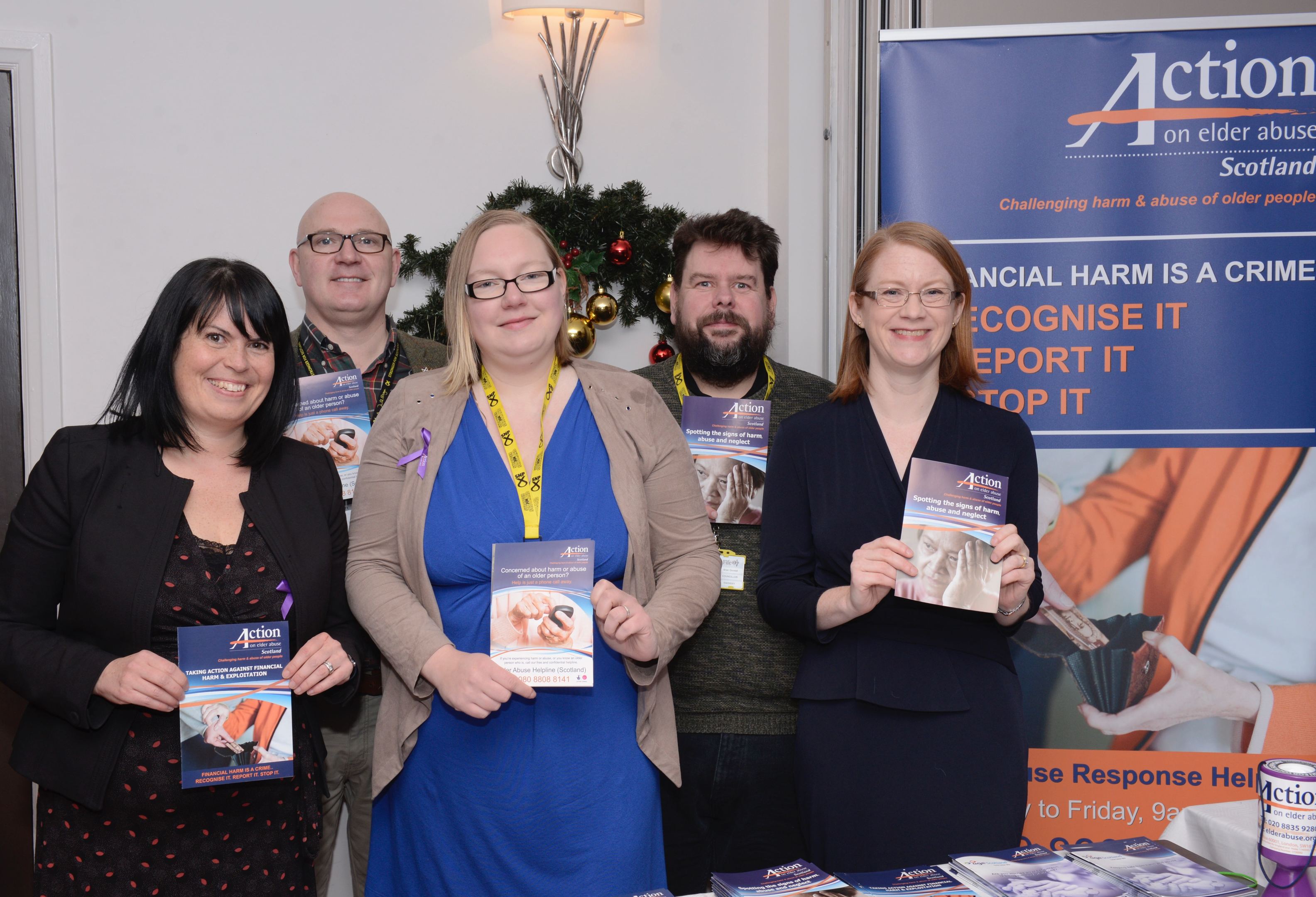 Lesley Carcary, director of Action on Elder Abuse Scotland, with councillors Neale Hanvey, Fay Sinclair and Brian Goodall, and MSP Shirley-Anne Somerville