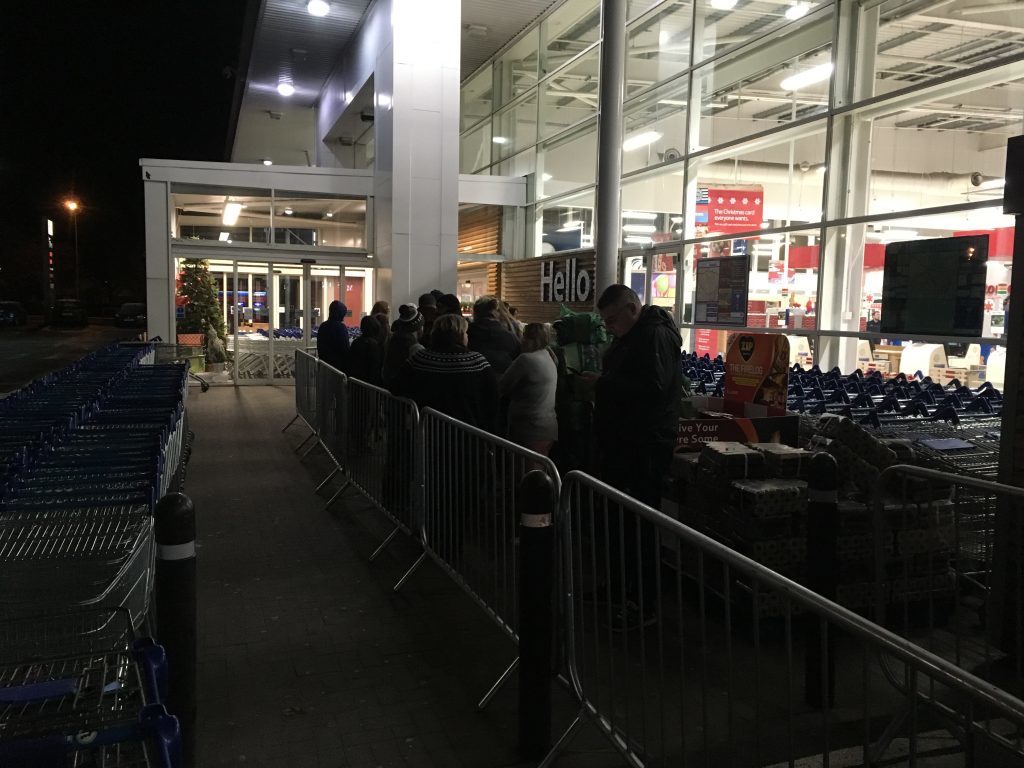 The queue outside Tesco on Friday morning.