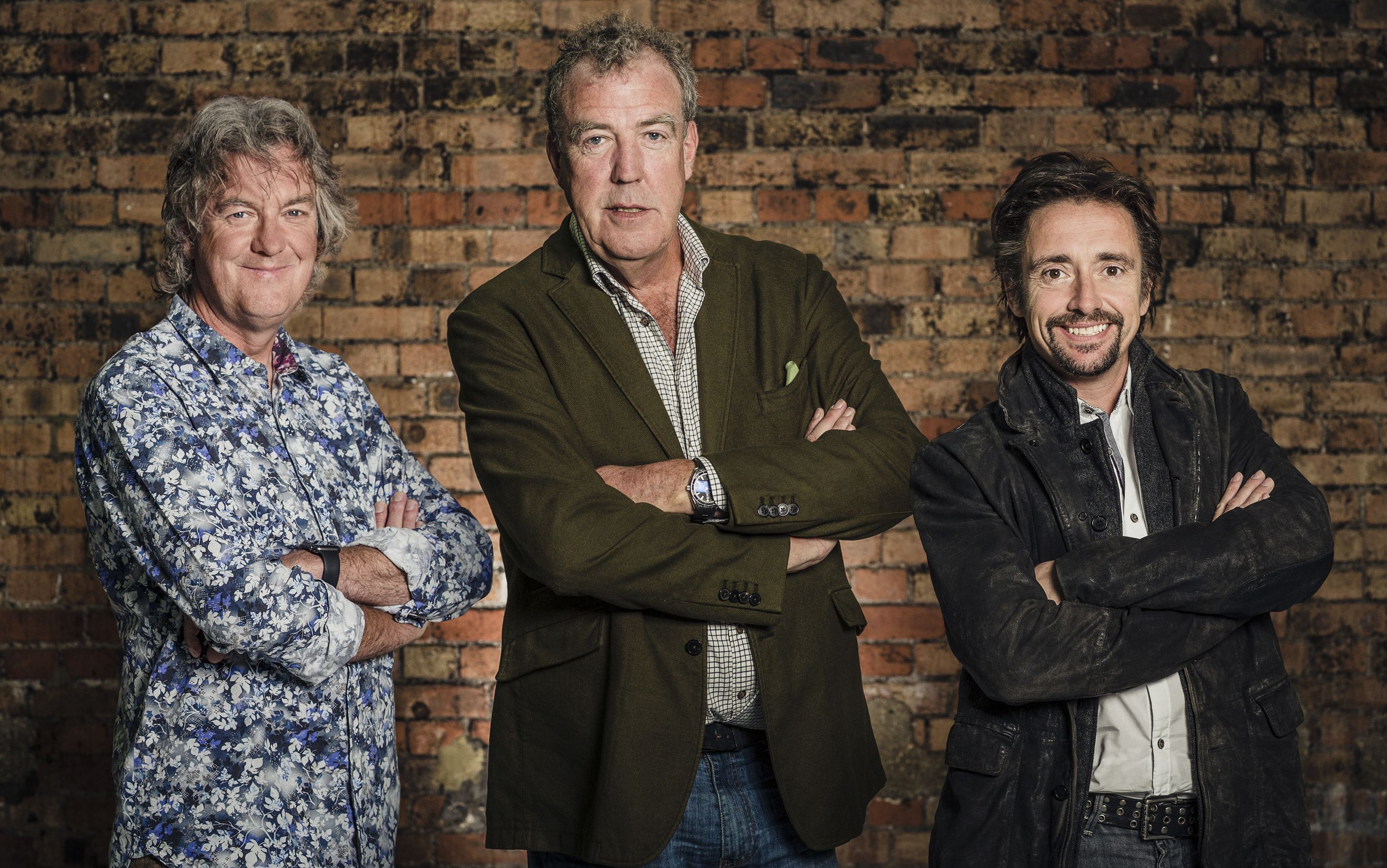 James May, Jeremy Clarkson and Richard Hammond during filming of The Grand Tour.