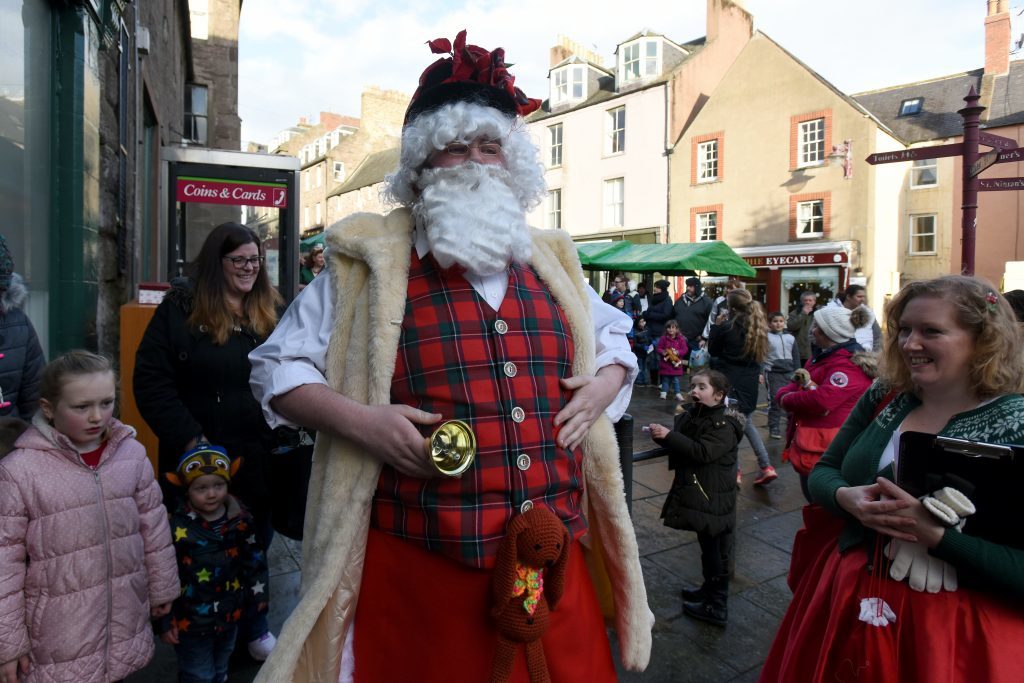 Santa arrives at his grotto at Townhouse Museum, High Street, Brechin