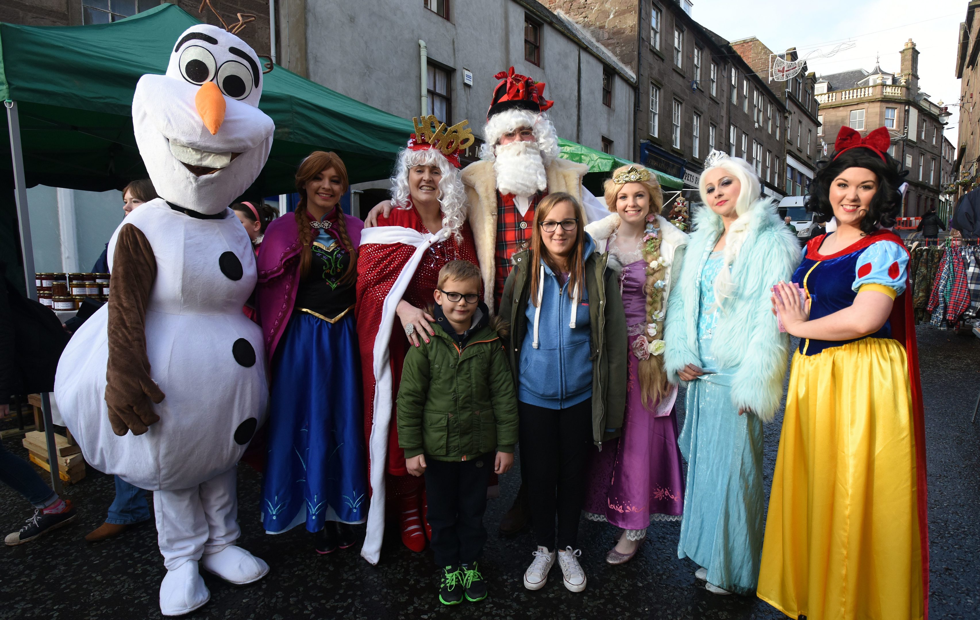 Brechins Christmas celebrations featured Santa with Mrs Claus and Disney characters by Party Wishes with Dalin and Dasha Keith