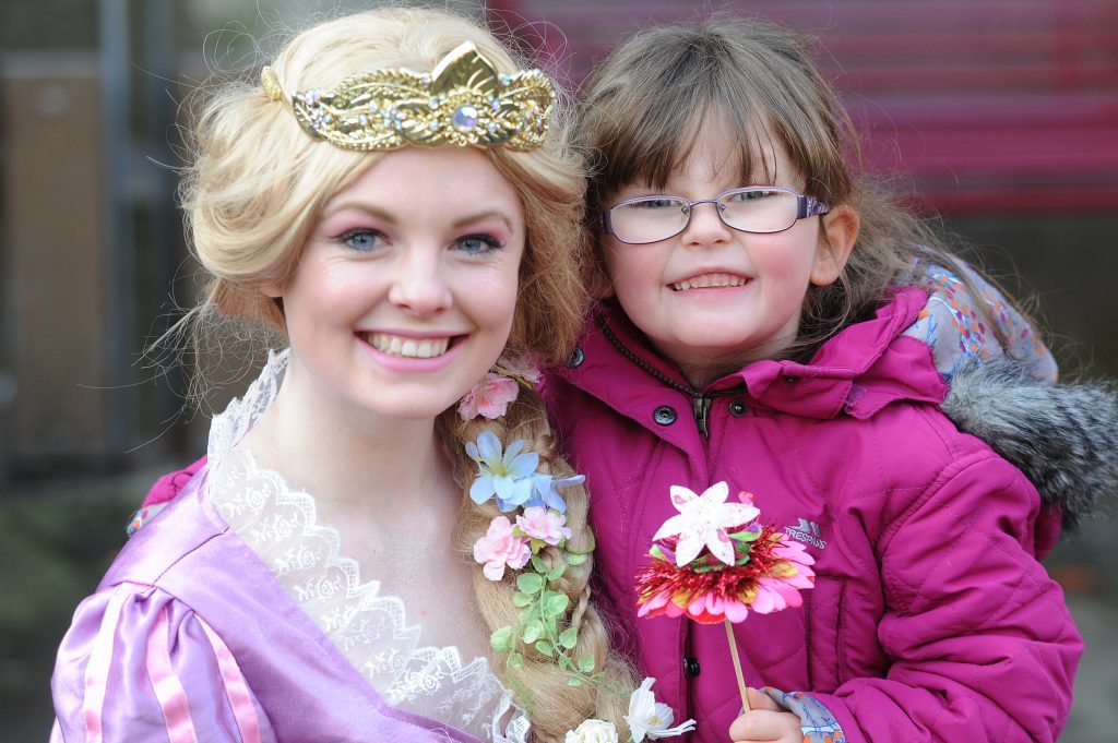 Nicole Mather (as Rapunzel from Party Wishes) and Lily Blues at Bravo Brechin's Christmas launch