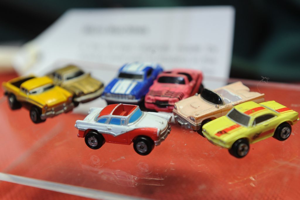 A collection of Micro Machines cars.