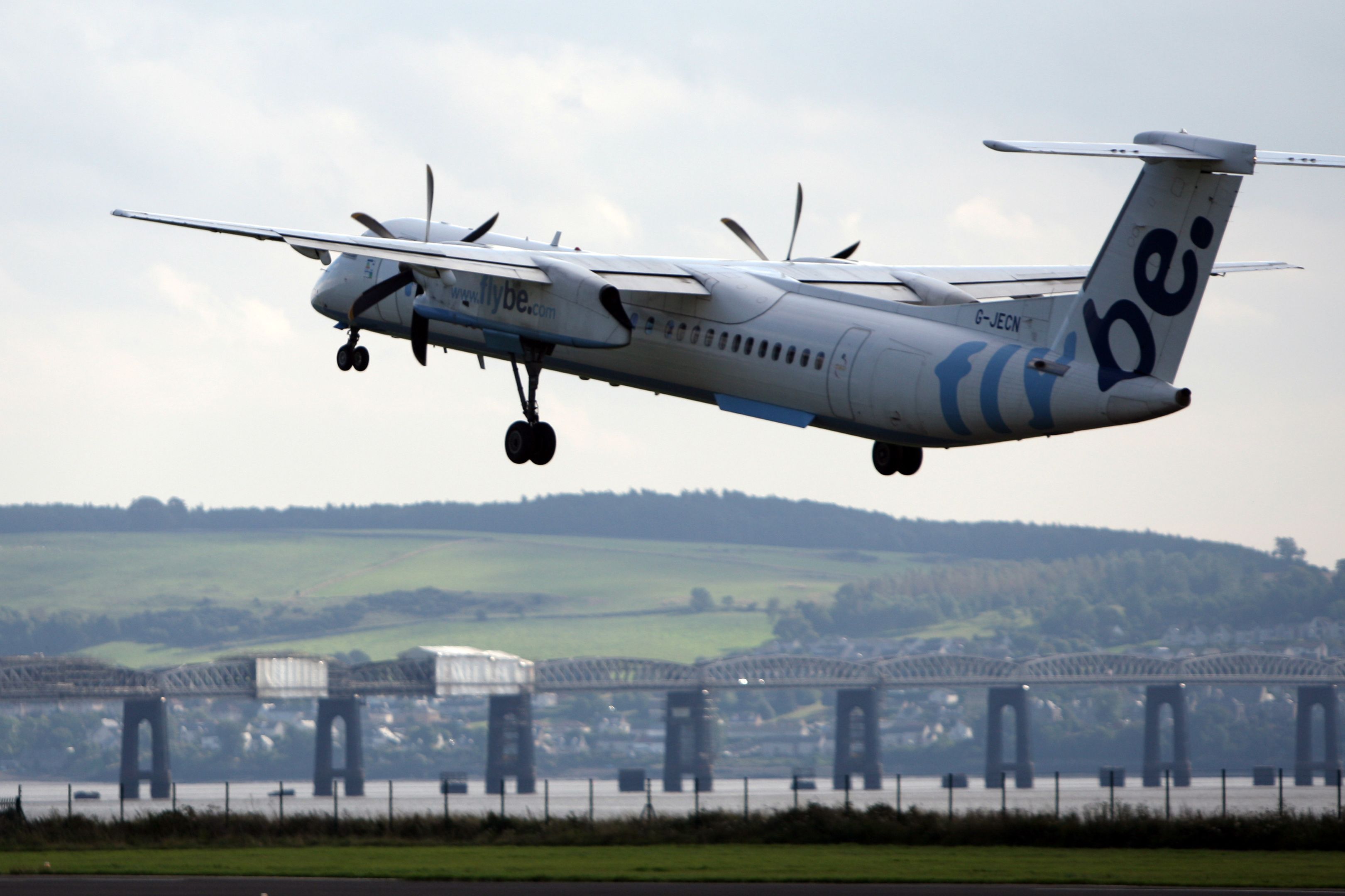 A flight to Amsterdam taking off from Dundee.