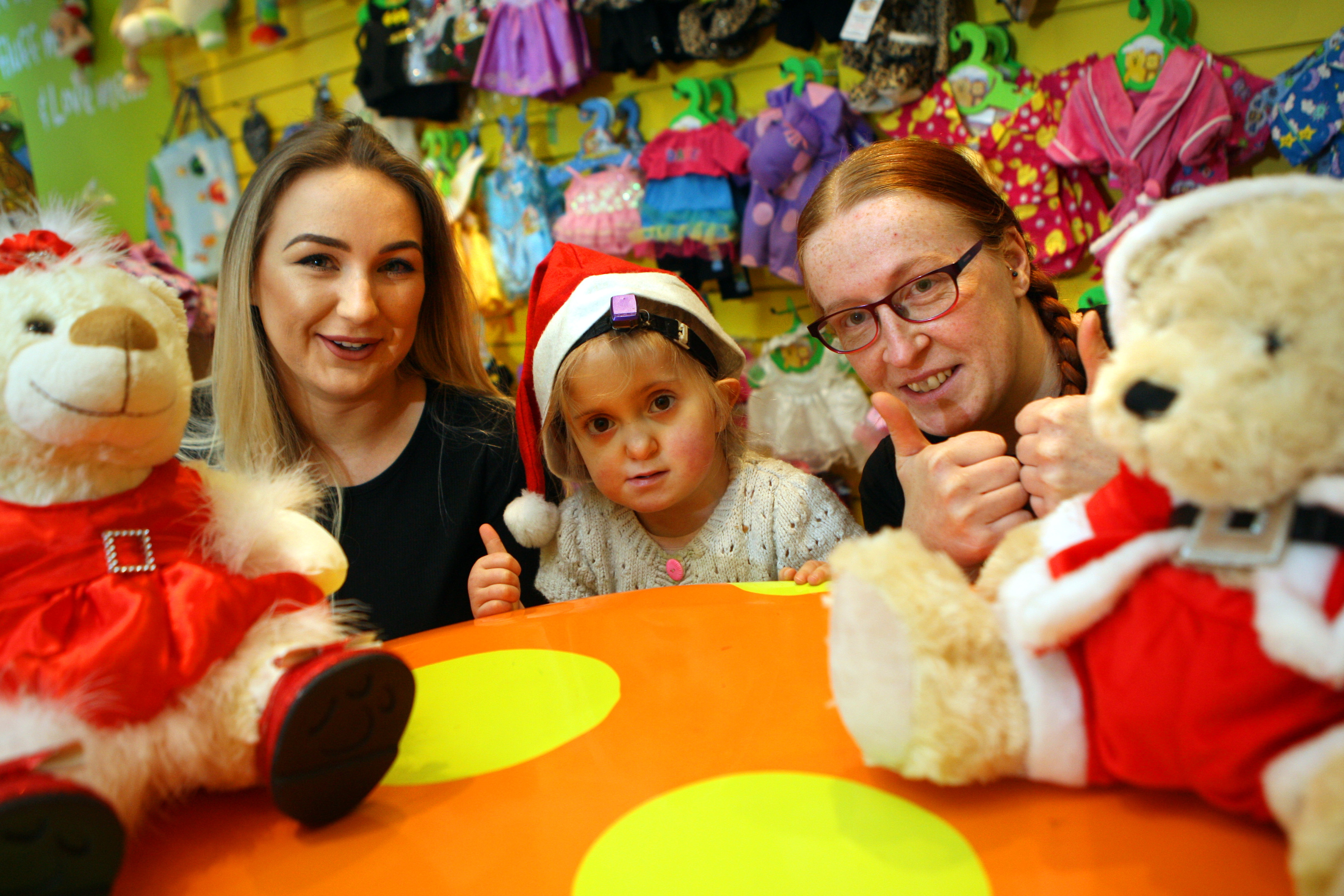 Lauren Arnot from Bears and Buddies Workshop with Mum Leanne and daughter Robyn