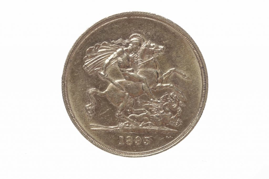 This £5 coin was the top price item in the auction.