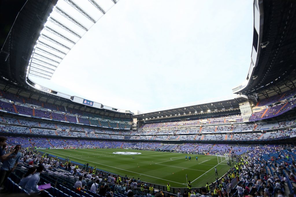 The Santiago Bernabeu stadium, home to Real Madrid.