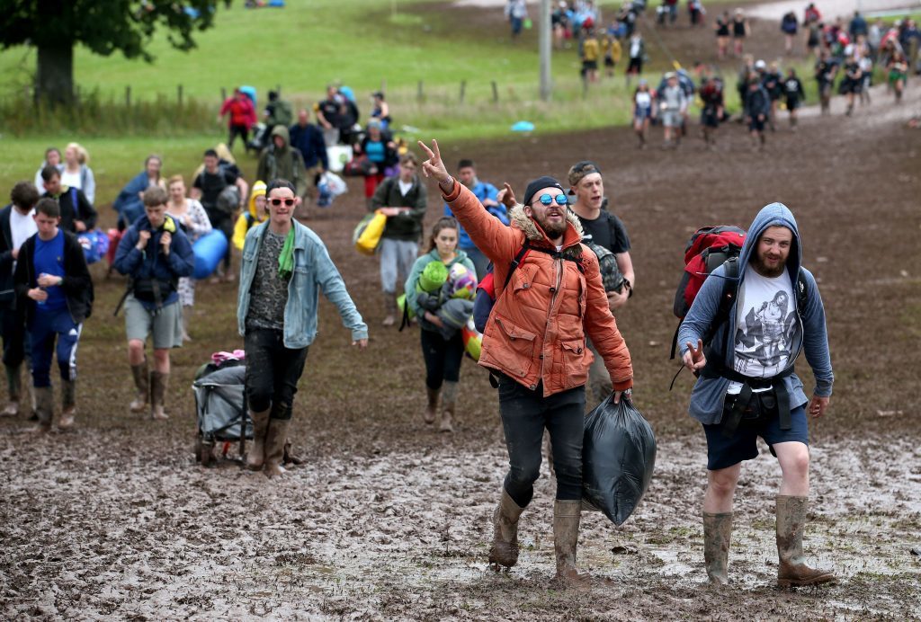 T in the Park campers exit the site