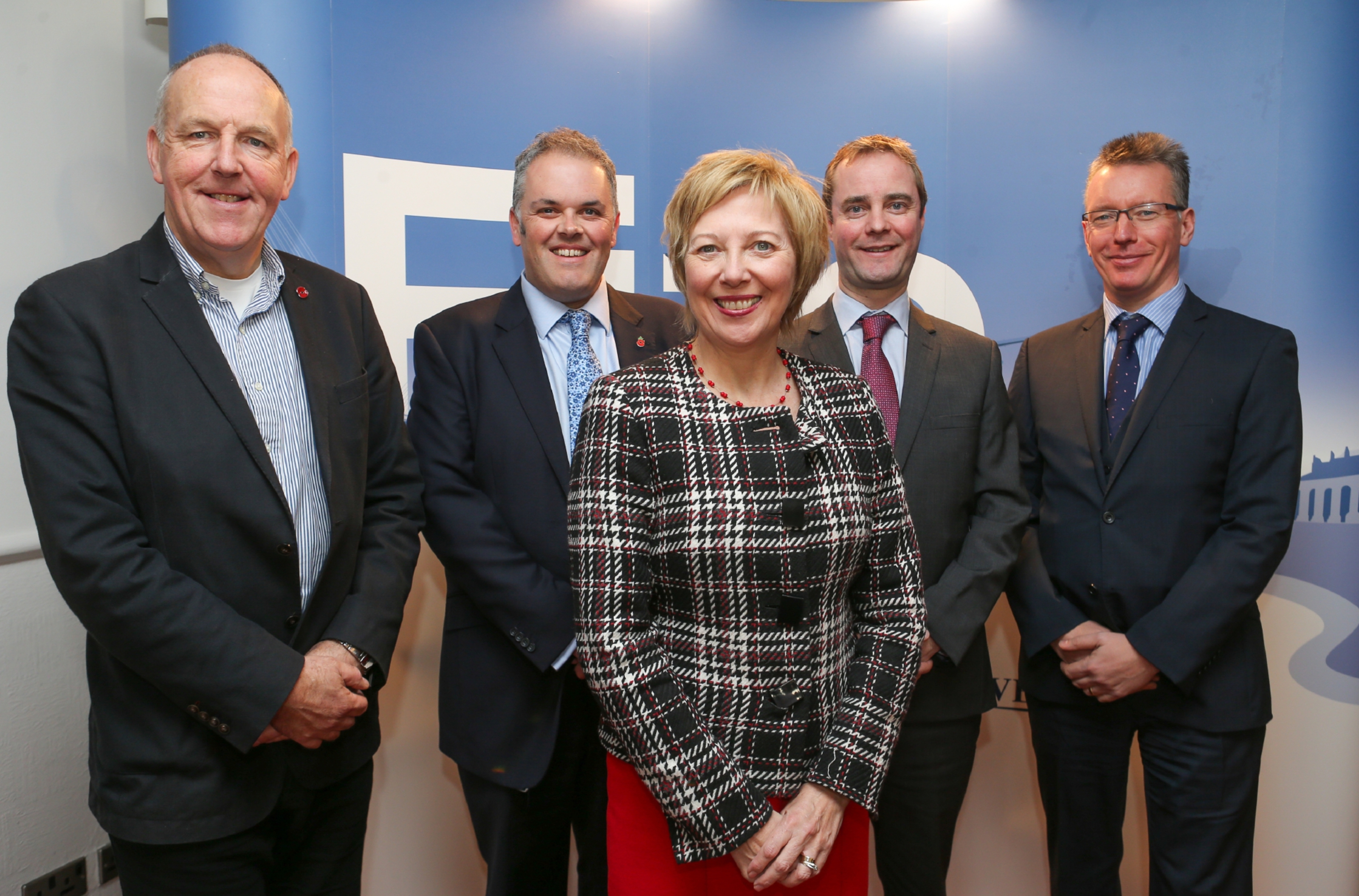 From Left Peter Wilson, Cruise Forth; Ross Mackenzie; Councillor Lesley Laird; Mark Robertson and Andy Lamb, Forth Ports business manager, at the Invest in Fife property event.