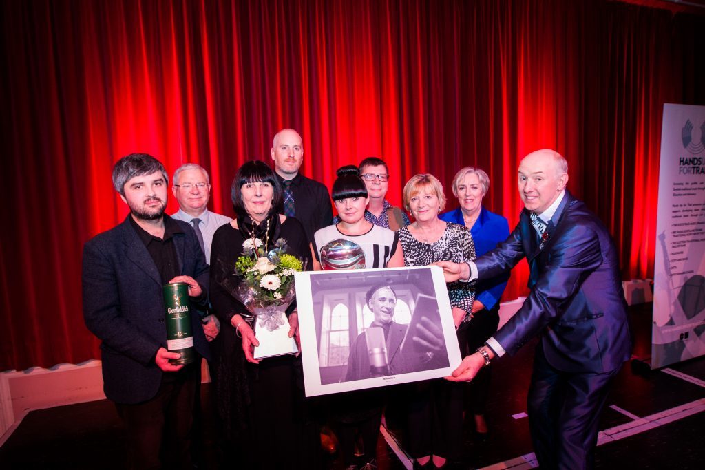 The family of the late Michael Marra accepting his hall of fame award at the Marryat Hall.