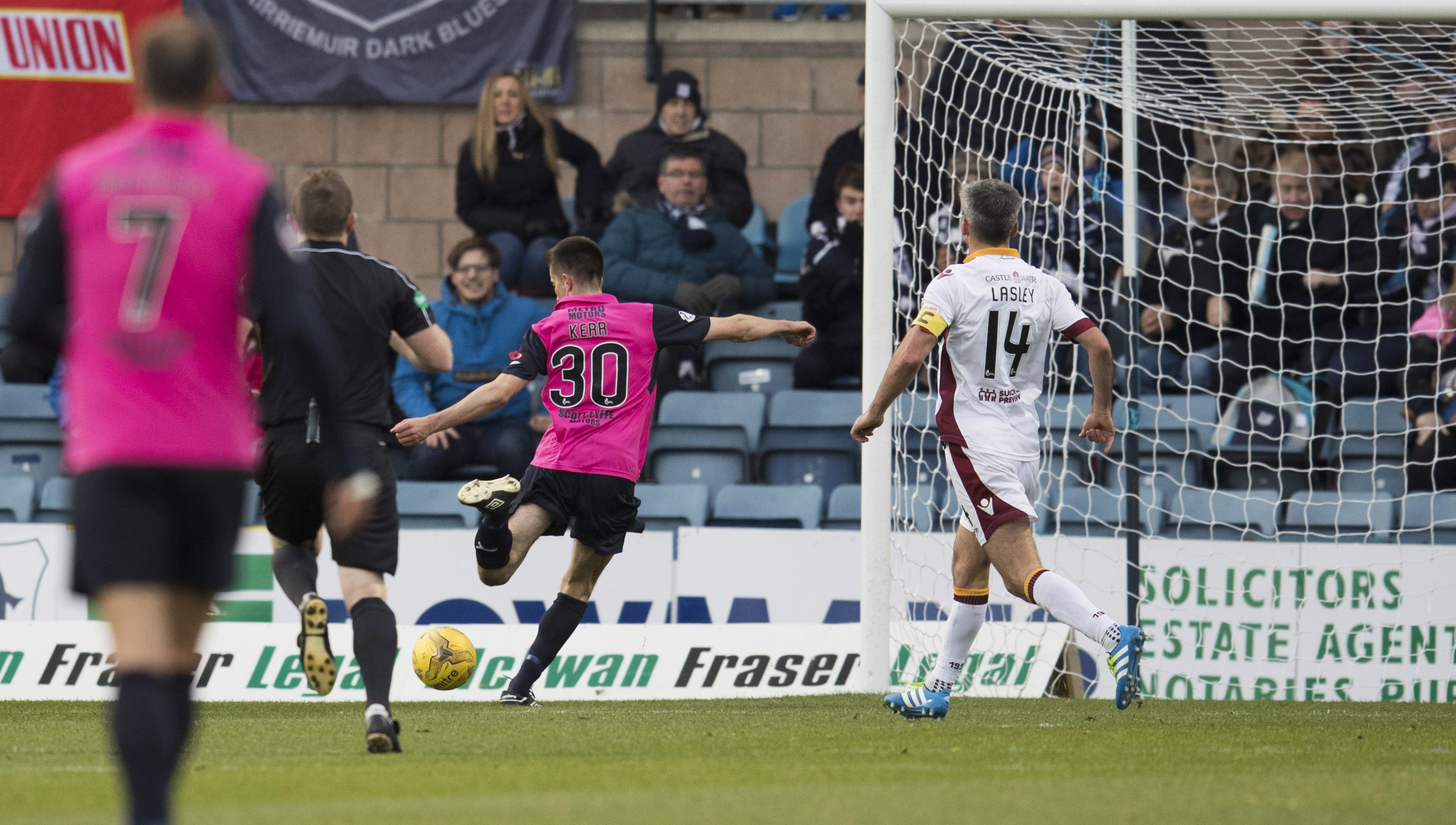 Cammy Kerr opens the scoring for Dundee.