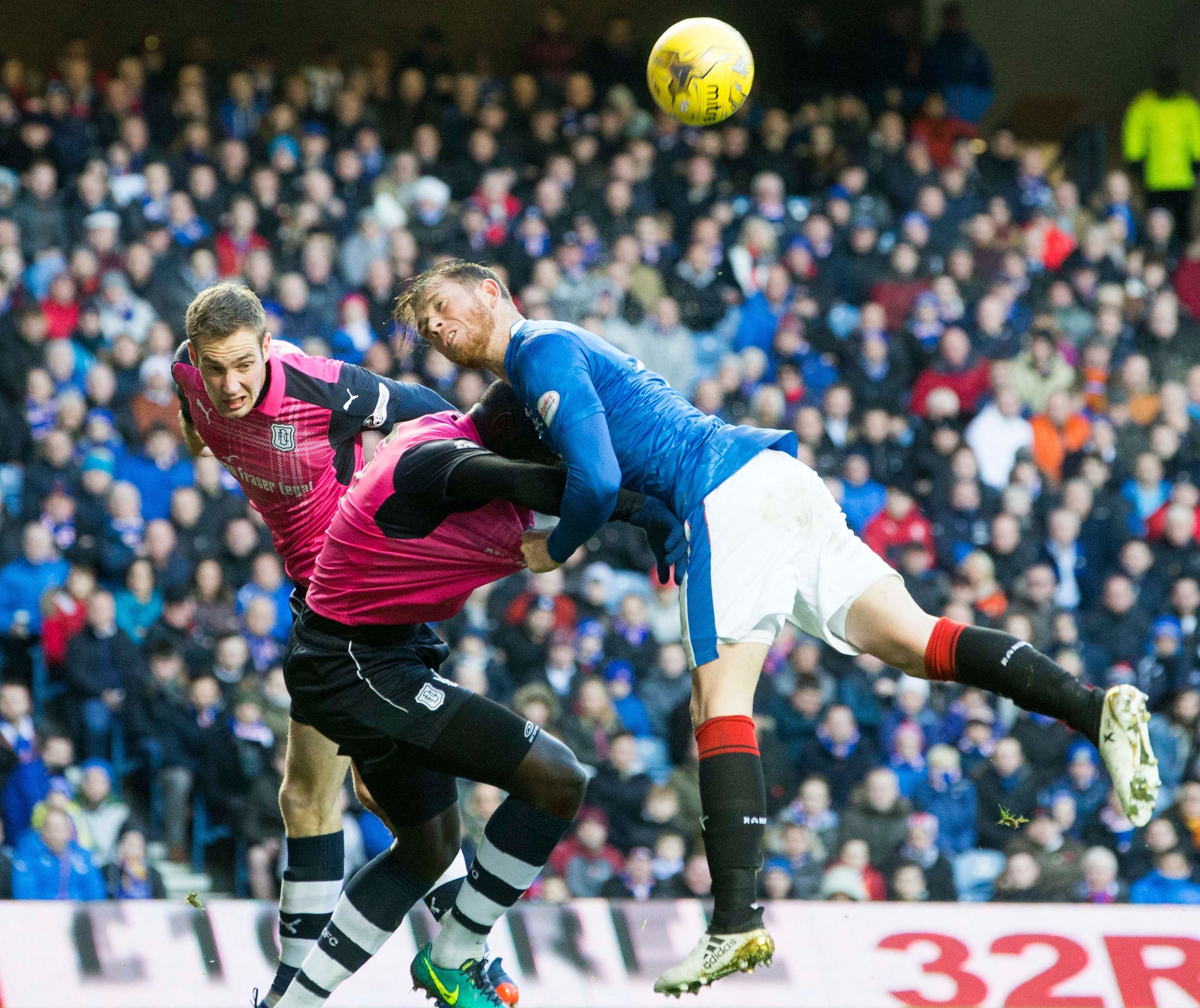 Action from the game at Ibrox.