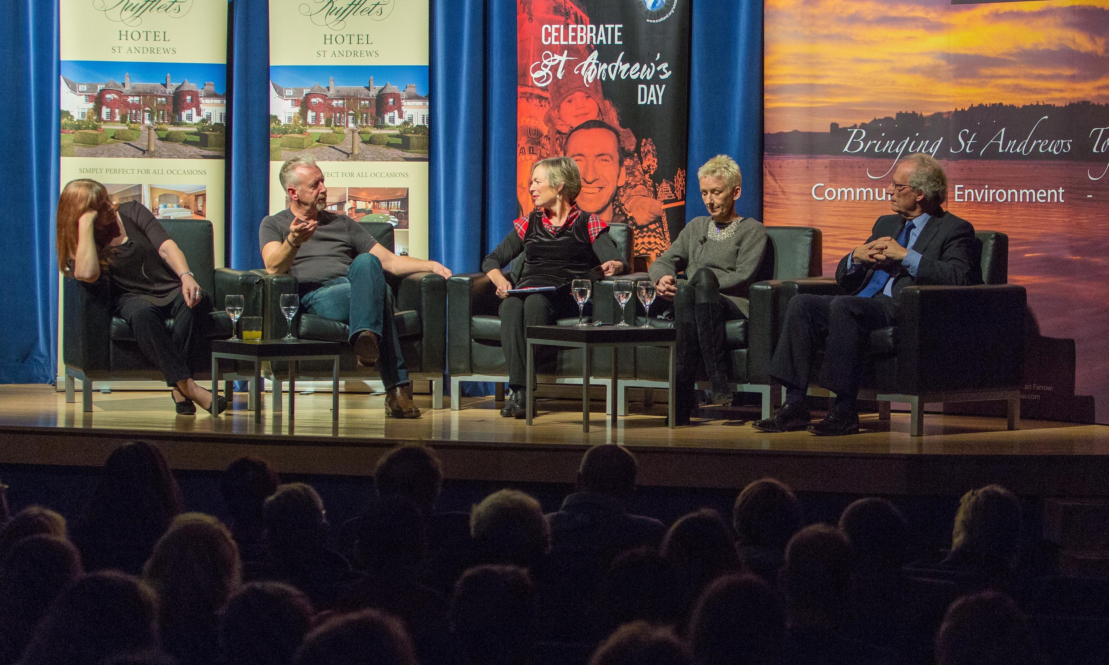 Janice Galloway, David Mach, Louise Batchelor, Muriel Gray and Henry McLeish at the event.