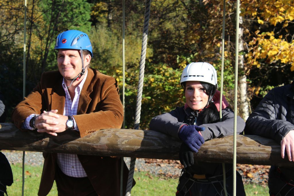 Gayle hangs out with Scouts Scotland's honorary president Chris Tiso.