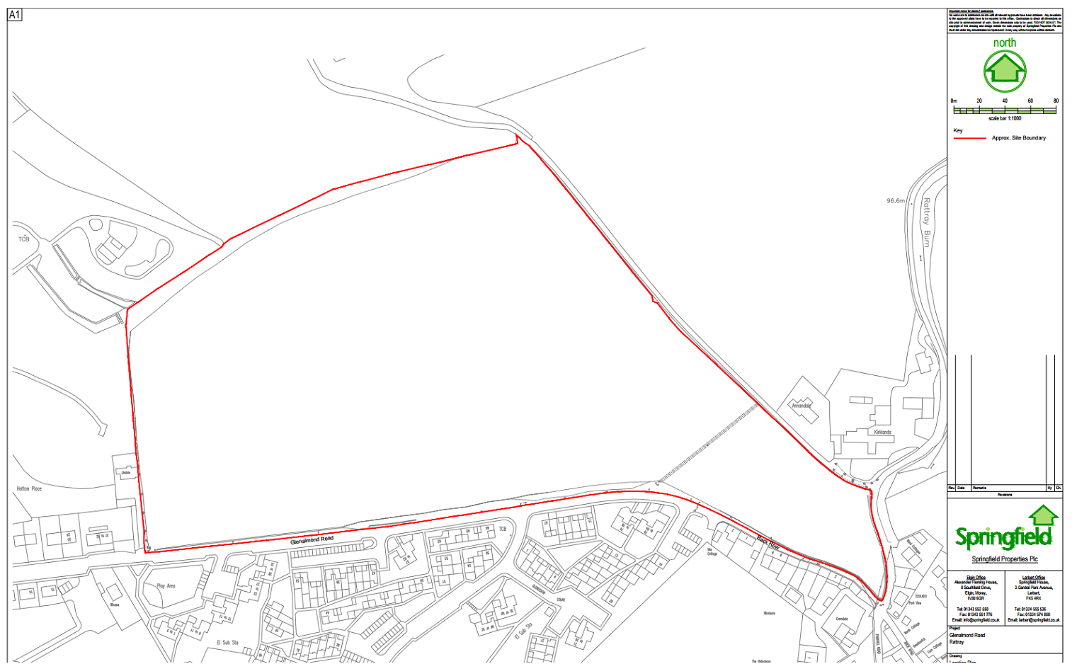 A graphic showing the site of planned housing in Rattray.
