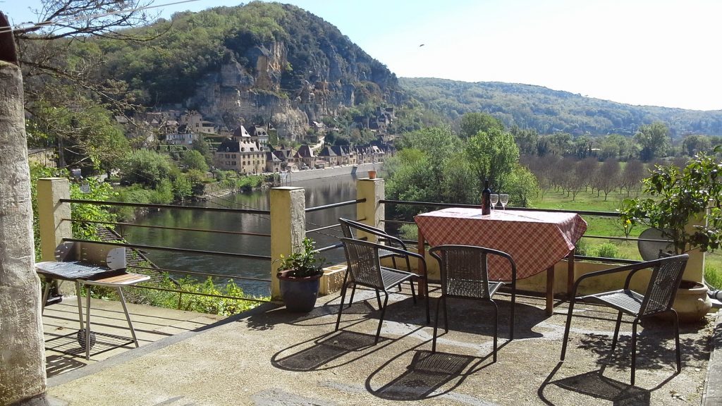 The French property overlooks the Dordogne River.