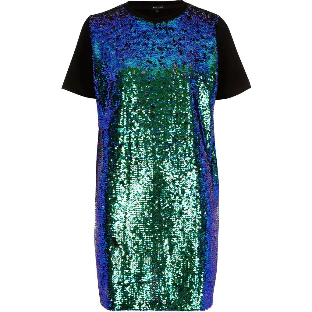Blue/green sequin dress, £45.