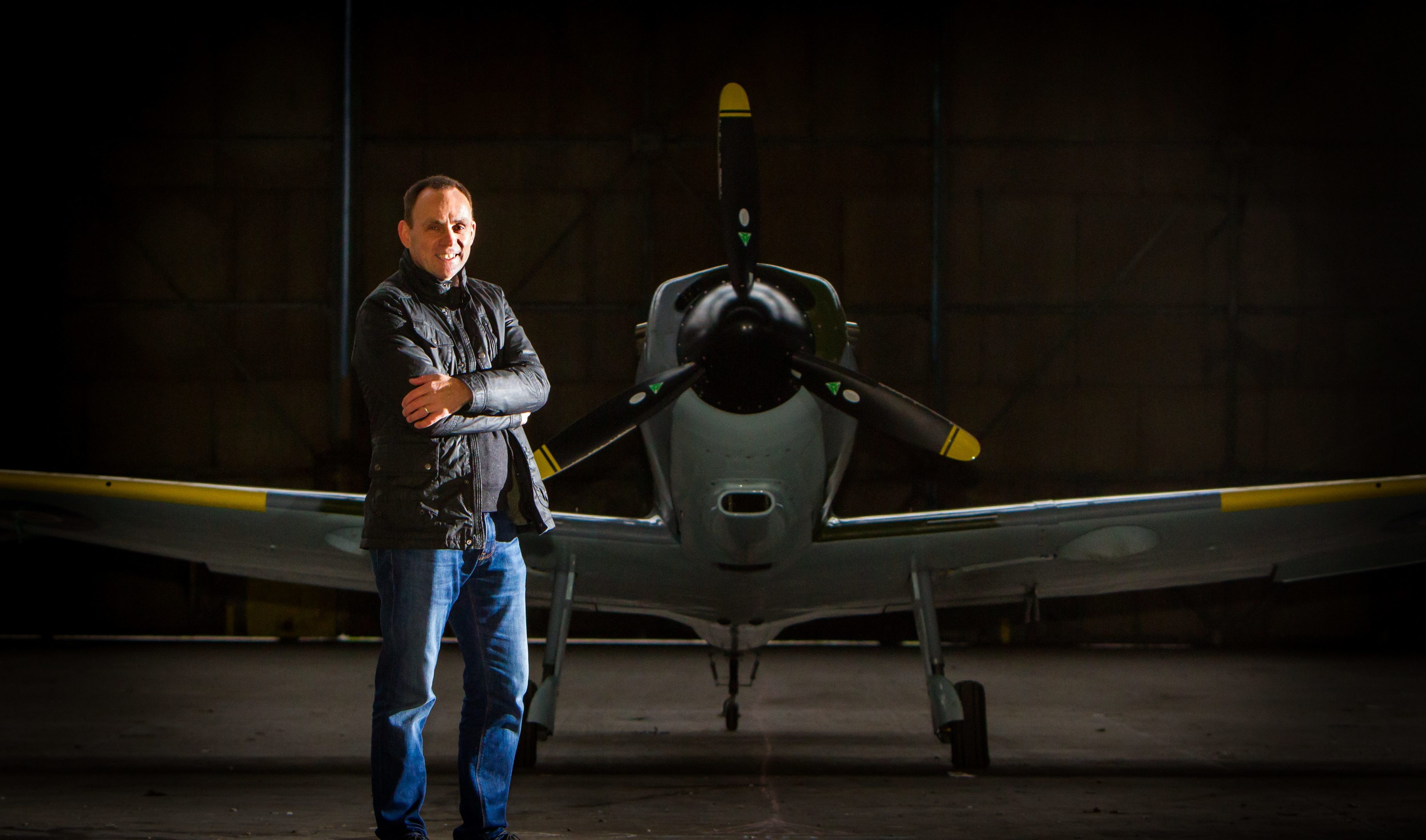 Iain Hutchison with his replica Spitfire