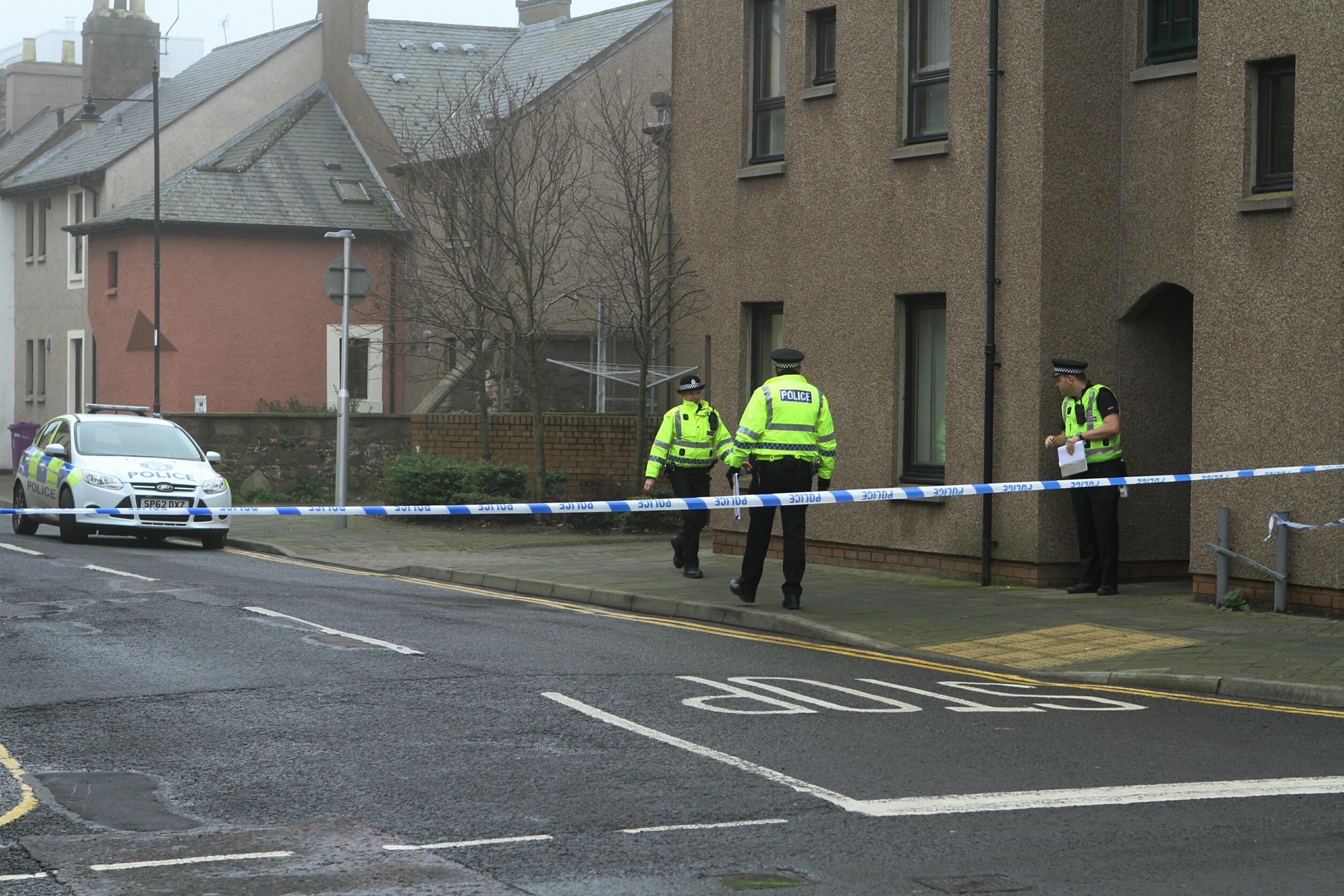 Police activity in the Market Street/John Street area of Montrose where Ms McKenzie is said to have died