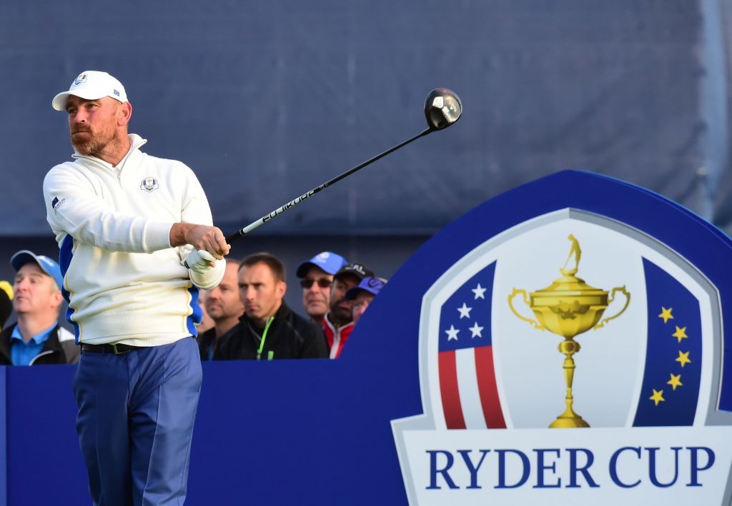 Denmark's Thomas Bjorn in Ryder Cup action as a player.
