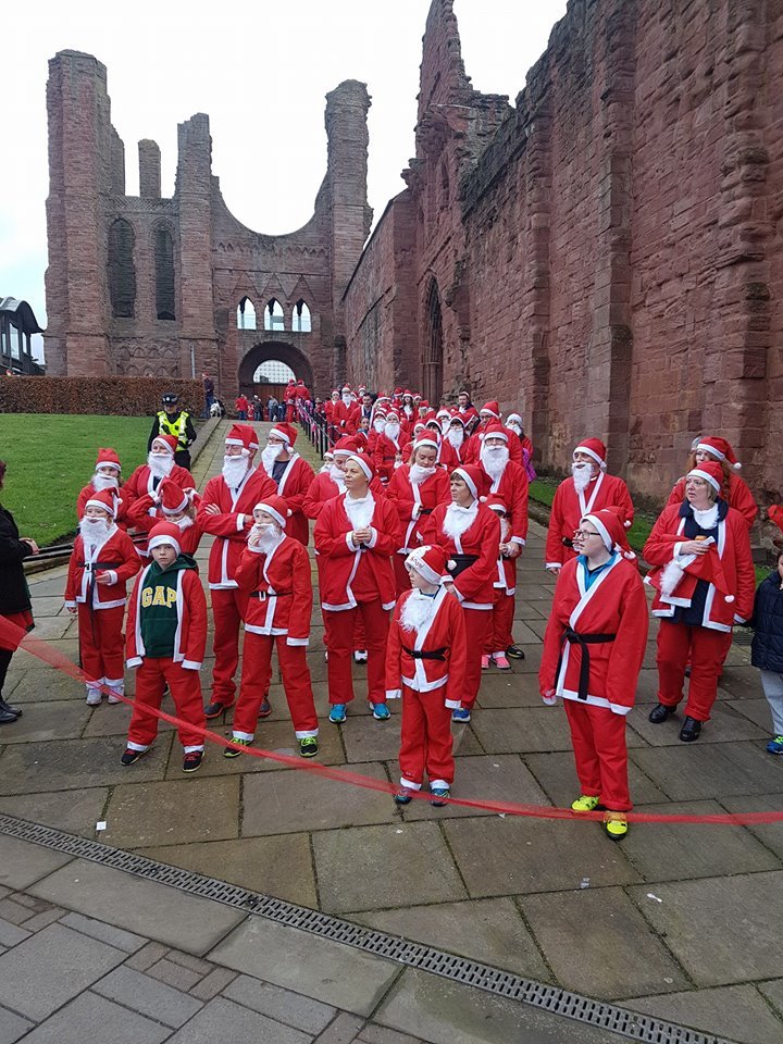 Keen participants wait for the run to get under way at Arbroath Abbey