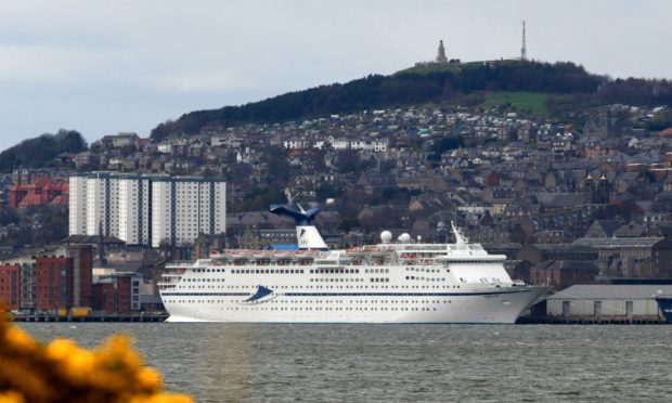 The Magellan cruise ship docked in Dundee.