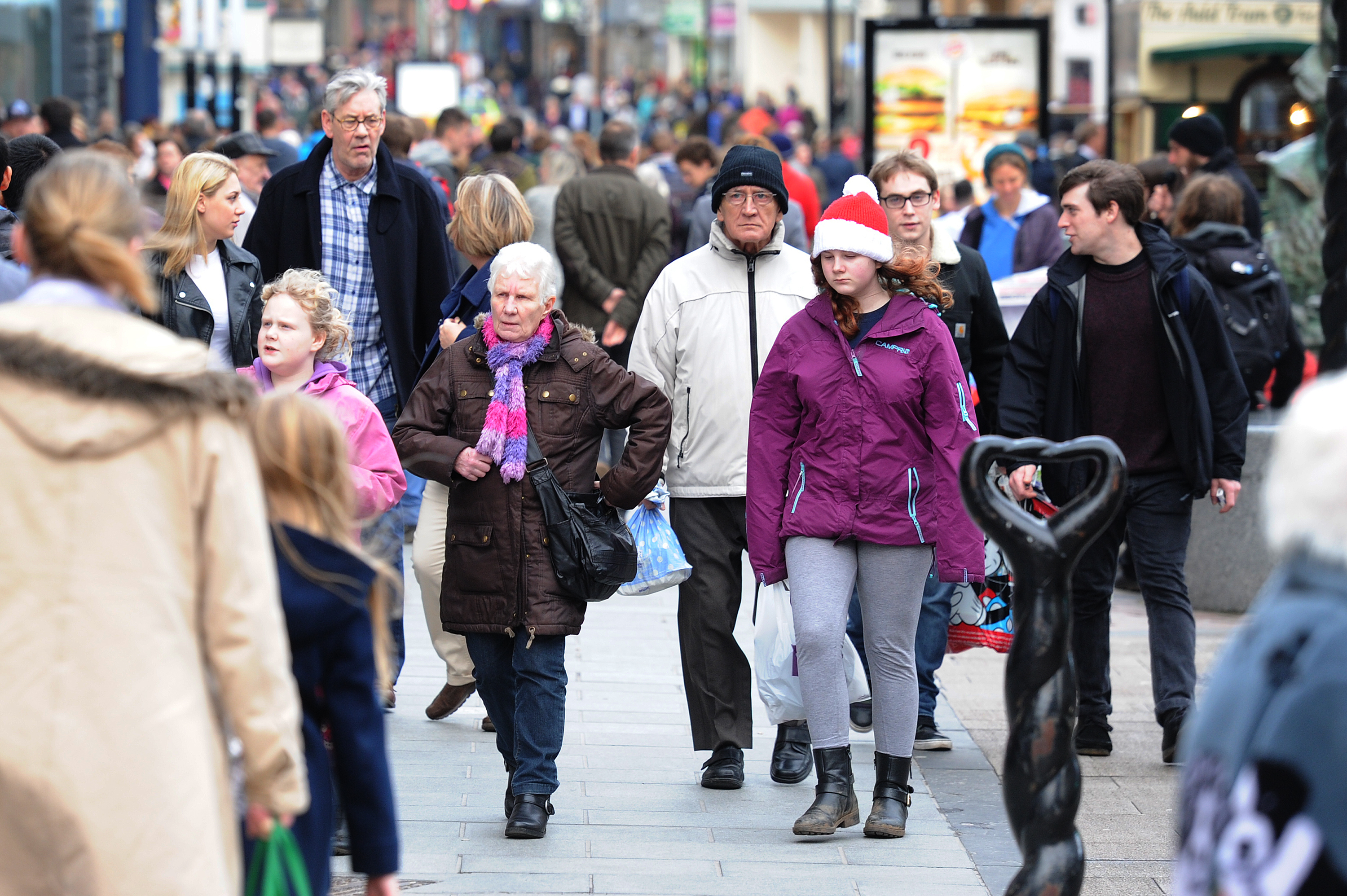 Shoppers in Dundee.